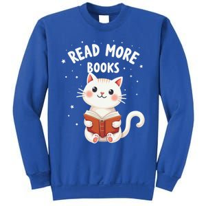 Cute Read More Books Cat Reading Book Librarian Cool Gift Sweatshirt