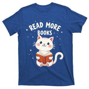 Cute Read More Books Cat Reading Book Librarian Cool Gift T-Shirt