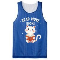 Cute Read More Books Cat Reading Book Librarian Cool Gift Mesh Reversible Basketball Jersey Tank