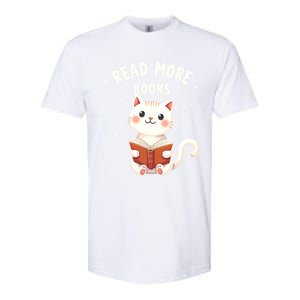 Cute Read More Books Cat Reading Book Librarian Cool Gift Softstyle CVC T-Shirt