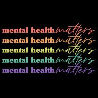 Colorful Retro Mental Health Matters Drawstring Bag