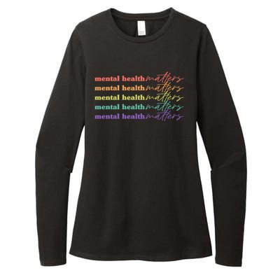 Colorful Retro Mental Health Matters Womens CVC Long Sleeve Shirt