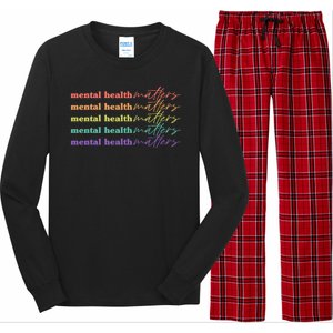 Colorful Retro Mental Health Matters Long Sleeve Pajama Set