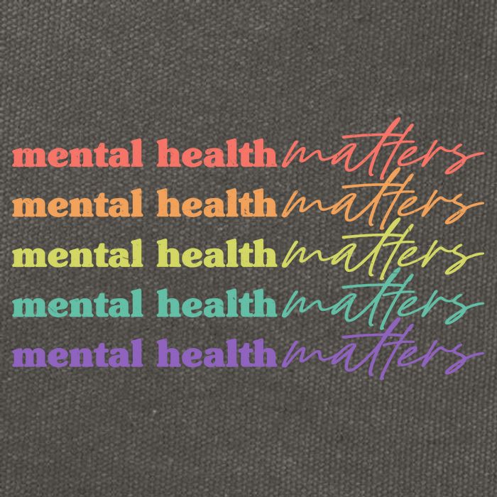 Colorful Retro Mental Health Matters Cotton Canvas Backpack