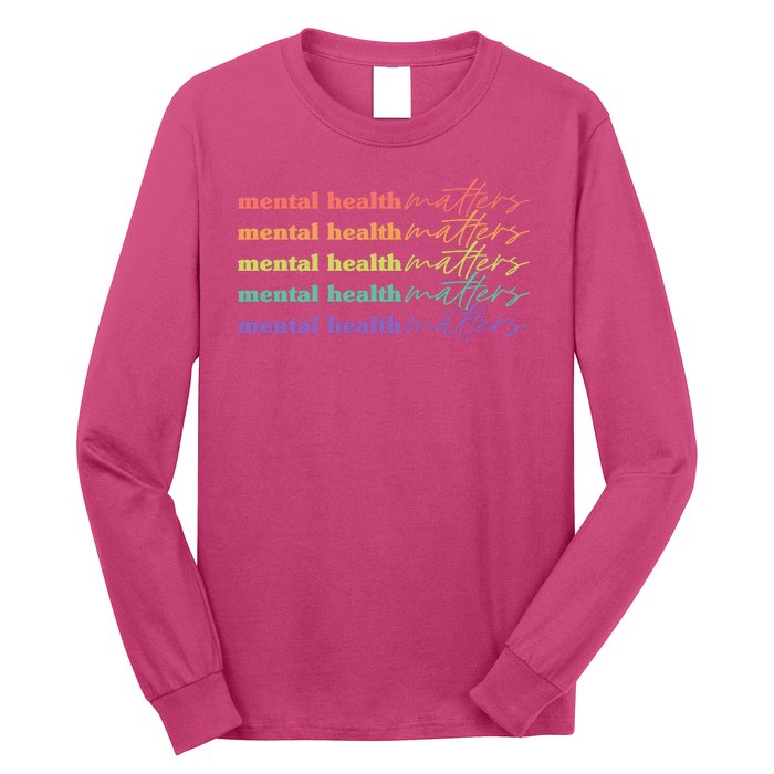 Colorful Retro Mental Health Matters Long Sleeve Shirt