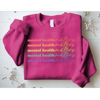 Colorful Retro Mental Health Matters Sweatshirt