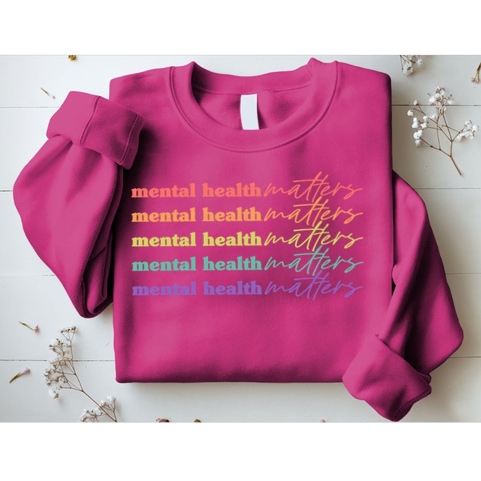 Colorful Retro Mental Health Matters Sweatshirt
