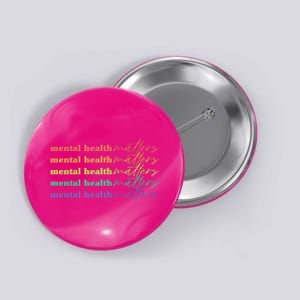 Colorful Retro Mental Health Matters Button