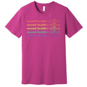 Colorful Retro Mental Health Matters Premium T-Shirt