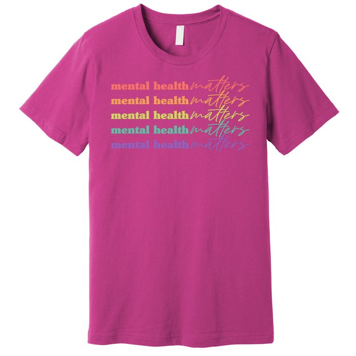 Colorful Retro Mental Health Matters Premium T-Shirt