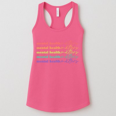 Colorful Retro Mental Health Matters Womens Tank Top