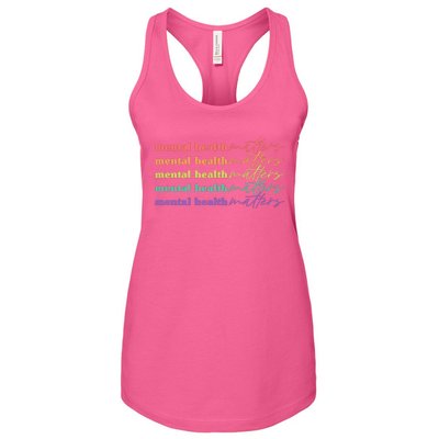 Colorful Retro Mental Health Matters Women's Racerback Tank