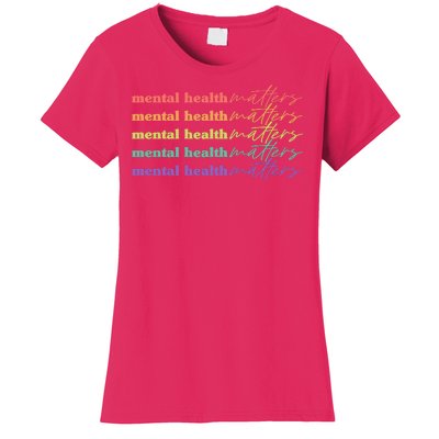 Colorful Retro Mental Health Matters Women's T-Shirt