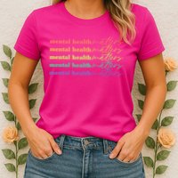 Colorful Retro Mental Health Matters Womens T-Shirt