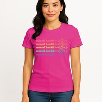 Colorful Retro Mental Health Matters Womens T-Shirt