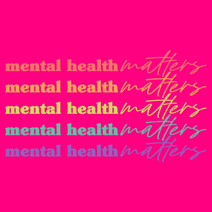 Colorful Retro Mental Health Matters Womens T-Shirt