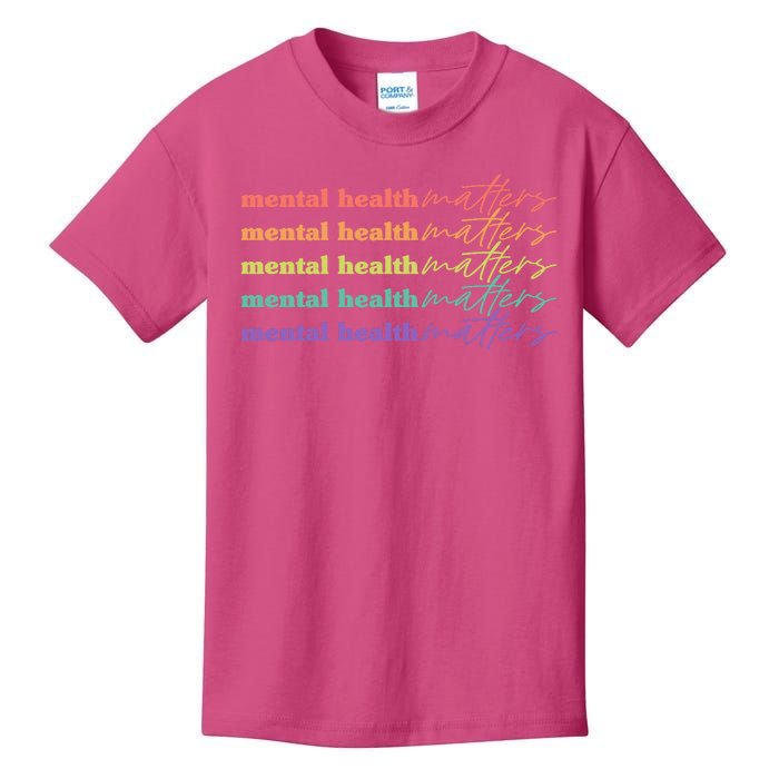 Colorful Retro Mental Health Matters Kids T-Shirt