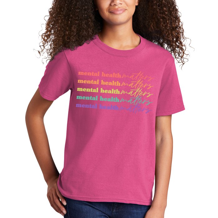 Colorful Retro Mental Health Matters Kids T-Shirt