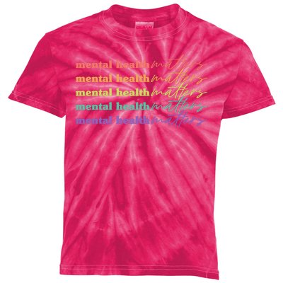 Colorful Retro Mental Health Matters Kids Tie-Dye T-Shirt