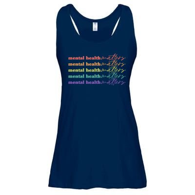 Colorful Retro Mental Health Matters Ladies Essential Flowy Tank