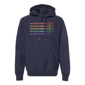 Colorful Retro Mental Health Matters Premium Hoodie