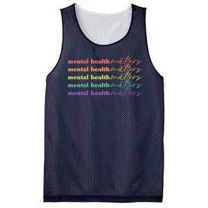 Colorful Retro Mental Health Matters Mesh Reversible Basketball Jersey Tank