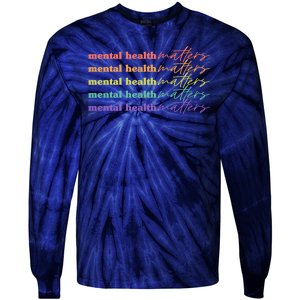 Colorful Retro Mental Health Matters Tie-Dye Long Sleeve Shirt