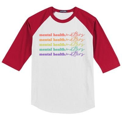 Colorful Retro Mental Health Matters Kids Colorblock Raglan Jersey