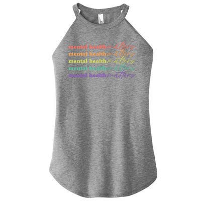 Colorful Retro Mental Health Matters Women's Perfect Tri Rocker Tank