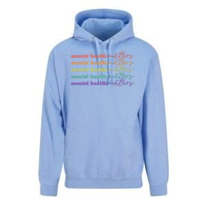 Colorful Retro Mental Health Matters Unisex Surf Hoodie