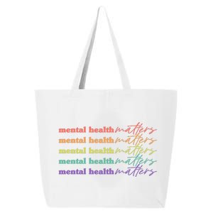 Colorful Retro Mental Health Matters 25L Jumbo Tote