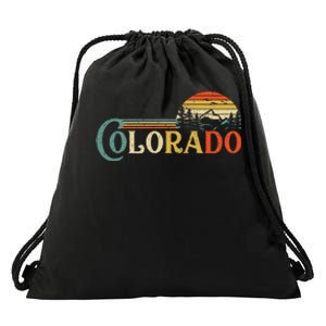 Colorado Rocky Mountain Sun Boulder Hiking Drawstring Bag