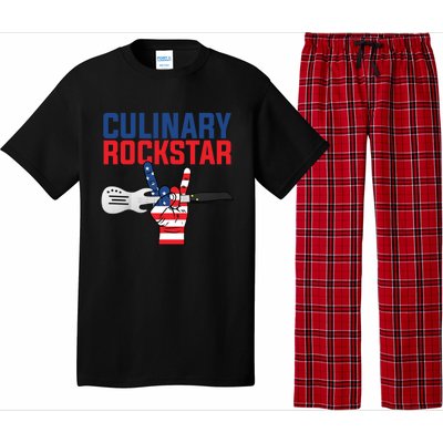 Culinary Rockstar Merica Flag Funny Chef Cook Culinary Lover Gift Pajama Set