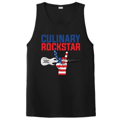 Culinary Rockstar Merica Flag Funny Chef Cook Culinary Lover Gift PosiCharge Competitor Tank