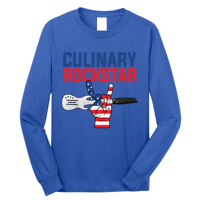 Culinary Rockstar Merica Flag Funny Chef Cook Culinary Lover Gift Long Sleeve Shirt