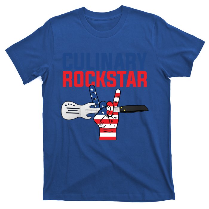 Culinary Rockstar Merica Flag Funny Chef Cook Culinary Lover Gift T-Shirt