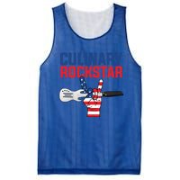 Culinary Rockstar Merica Flag Funny Chef Cook Culinary Lover Gift Mesh Reversible Basketball Jersey Tank