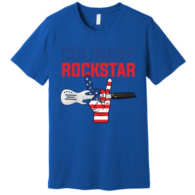 Culinary Rockstar Merica Flag Funny Chef Cook Culinary Lover Gift Premium T-Shirt