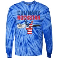 Culinary Rockstar Merica Flag Funny Chef Cook Culinary Lover Gift Tie-Dye Long Sleeve Shirt