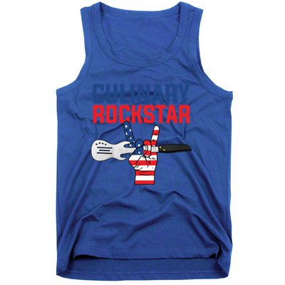 Culinary Rockstar Merica Flag Funny Chef Cook Culinary Lover Gift Tank Top