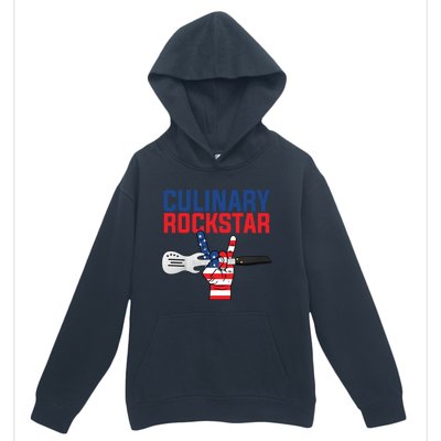 Culinary Rockstar Merica Flag Funny Chef Cook Culinary Lover Gift Urban Pullover Hoodie