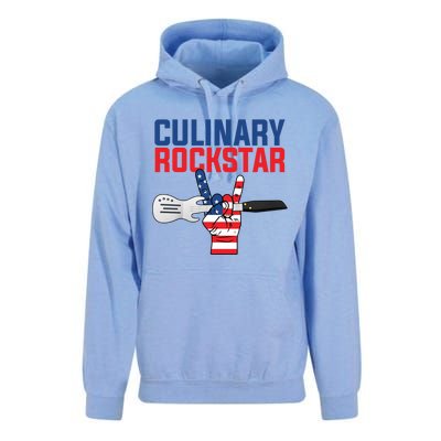 Culinary Rockstar Merica Flag Funny Chef Cook Culinary Lover Gift Unisex Surf Hoodie