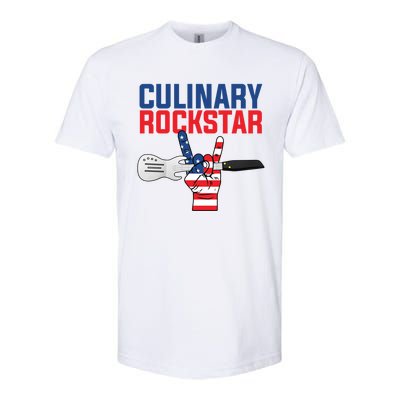 Culinary Rockstar Merica Flag Funny Chef Cook Culinary Lover Gift Softstyle CVC T-Shirt