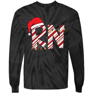 Christmas Registered Nurse Tie-Dye Long Sleeve Shirt