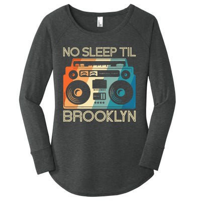 Cool Retro No Sleep Til Brooklyn Old School Portable Stereo Women's Perfect Tri Tunic Long Sleeve Shirt