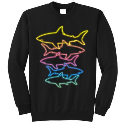 Colorful Retro Neon Sharks Sweatshirt
