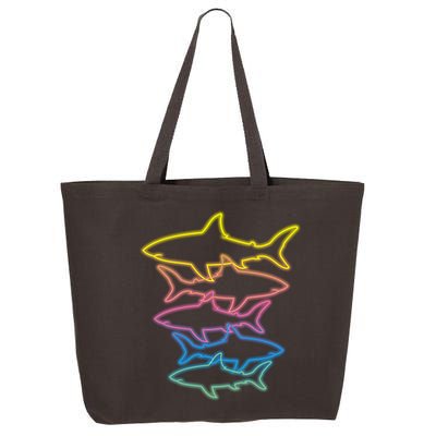Colorful Retro Neon Sharks 25L Jumbo Tote