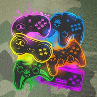 Cool Retro Neon Graffiti Video Game Controllers Legacy Tie Dye Trucker Hat