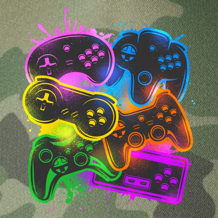 Cool Retro Neon Graffiti Video Game Controllers Legacy Tie Dye Trucker Hat