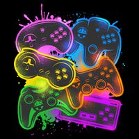 Cool Retro Neon Graffiti Video Game Controllers Impact Tech Backpack